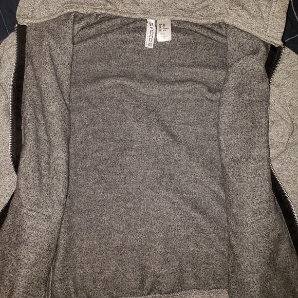 Heather gray zip up hoodie jacket - Picture 2 of 4